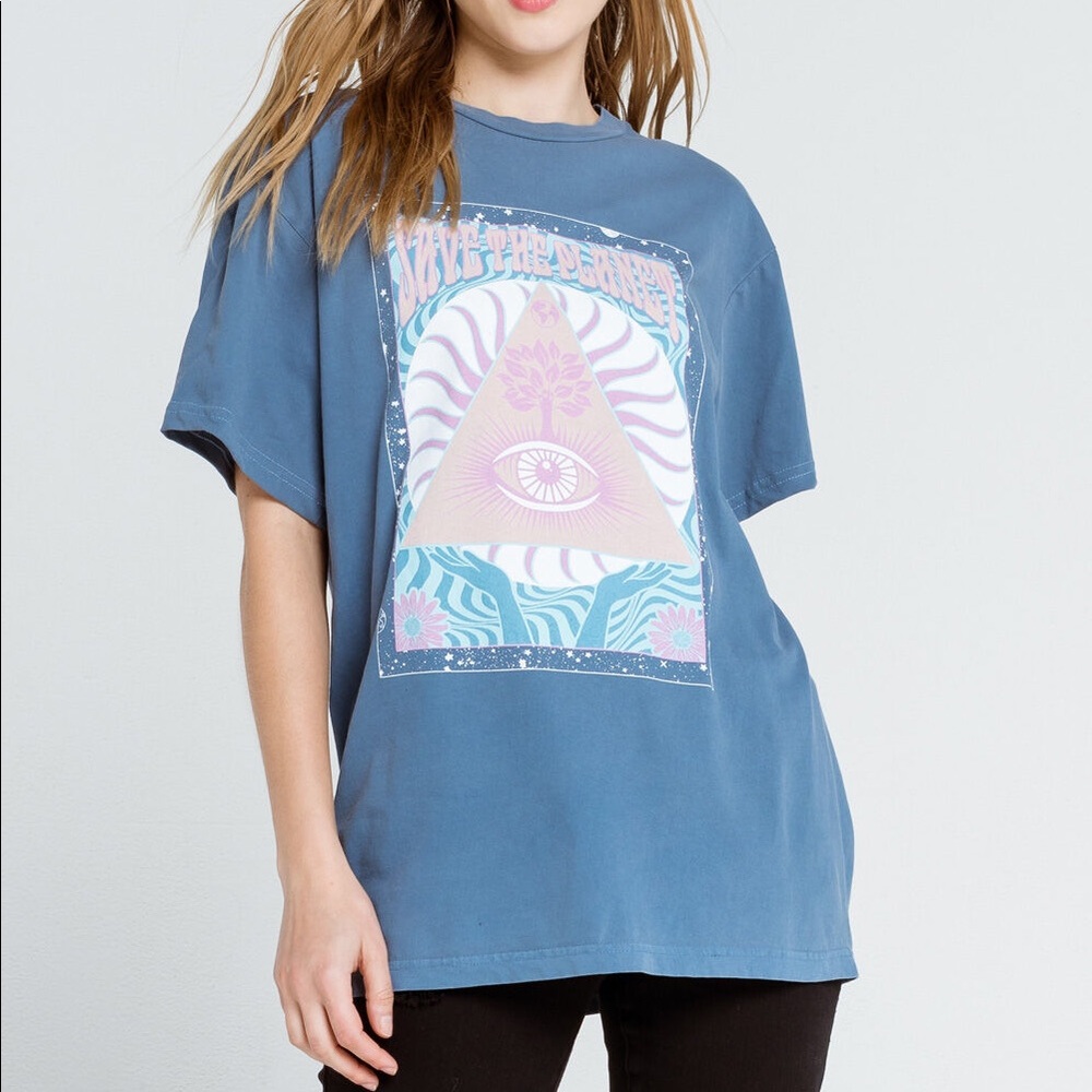 FULL TILT Save The Planet Womens Oversized Tee